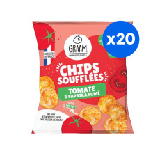 GRAAM - CHIPS SOUFFLEES TOMATE & PAPRIKA FUME 20G x20