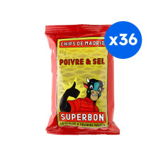 SUPERBON - CHIPS POIVRE & SEL 45G x36