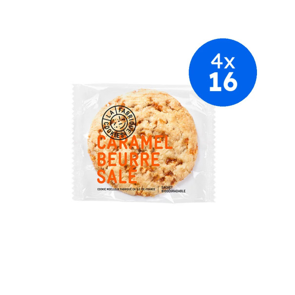 LA FABRIQUE COOKIES - COOKIES CARAMEL BEURRE SALE SACHET INDIVIDUEL 75G x16