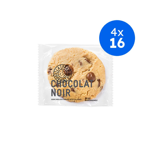 LA FABRIQUE COOKIES - COOKIES PEPITES CHOCOLAT NOIR SACHET INDIVIDUEL 75G x16
