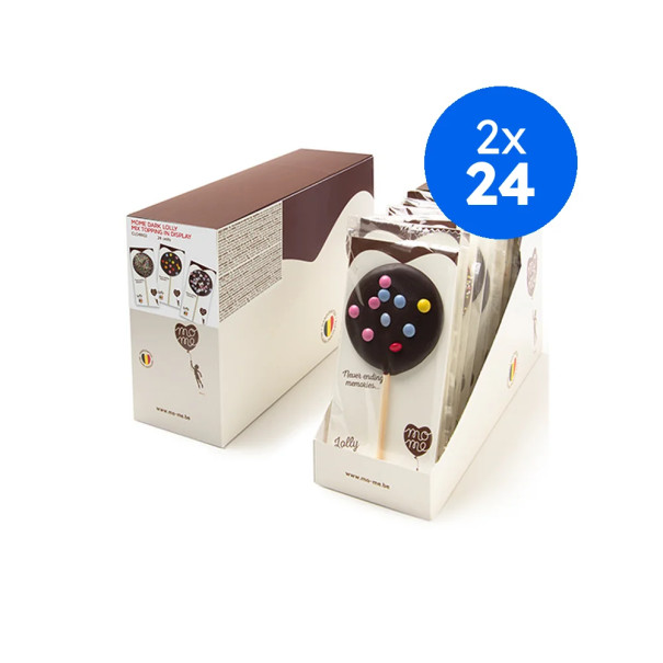 MOME - LOLLY SUCETTE CHOCOLAT NOIR MIX TOPPING 30G x24