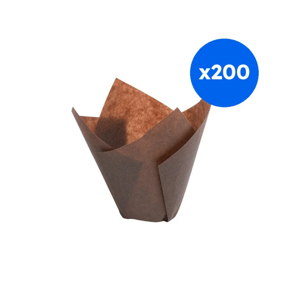 TULICUP - CAISSETTE PAPIER MARRON 50MM POUR MUFFIN 85G x200