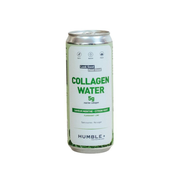 Humble Plus - Eau p?tillante collag?ne menthe citron canette alu 330ml x12