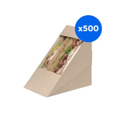 BOITE POUR 2 SANDWICHS TRIANGLE x500