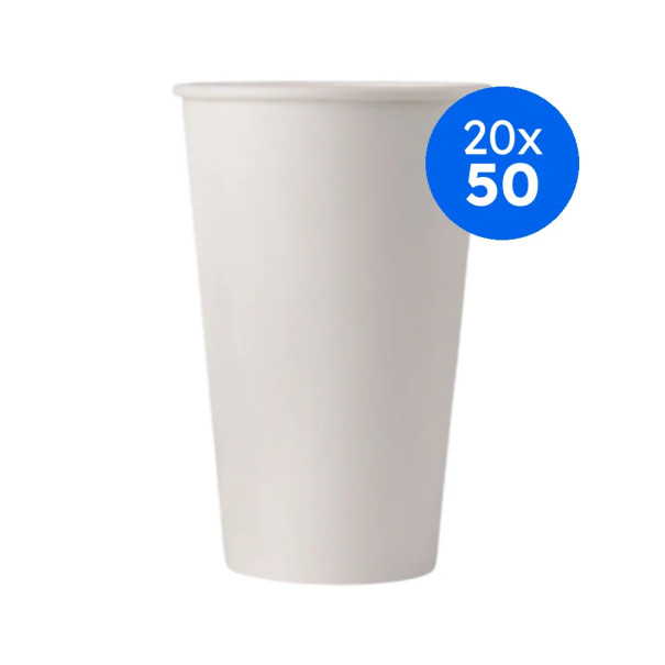 GOBELET CARTON BLANC 16OZ-450/480ML Ø90MM x50