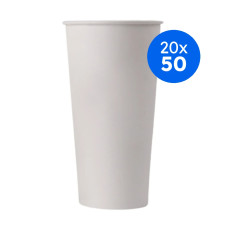 GOBELET CARTON BLANC 20OZ-500/650ML Ø90MM x50