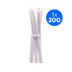 PAILLE BUBBLE TEA BISEAUTEE PAPIER BLANC Ø12MM L.200 MM x200