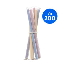 PAILLE BUBBLE TEA BISEAUTEE PAPIER FLASHY EMBALLAGE INDIVIDUEL Ø12 L.260 MM x200
