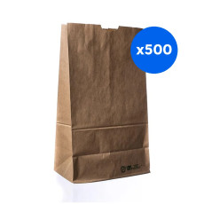 SAC SOS PAPIER KRAFT H.340 x L.180 x P.110 MM x500 LOGO TRI