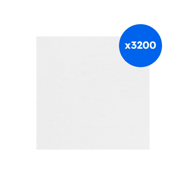 SERVIETTES PAPIER BLANC 300x300 MM 16 SACHETS DE 200