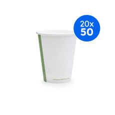 VEGWARE - GOBELET CARTON BLANC 8OZ/236ML Ø79MM x50 LOGO REGLEMENTAIRE