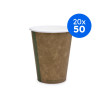 VEGWARE - GOBELET CARTON KRAFT 12OZ/355ML Ø89MM x50 LOGO REGLEMENTAIRE