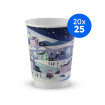 VEGWARE - GOBELET NOEL KRAFT DOUBLE PAROI 12OZ Ø89MM x25 LOGO REGLEMENTAIRE