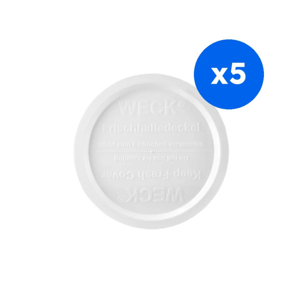 WECK - COUVERCLE PVC BLANC Ø100MM x5