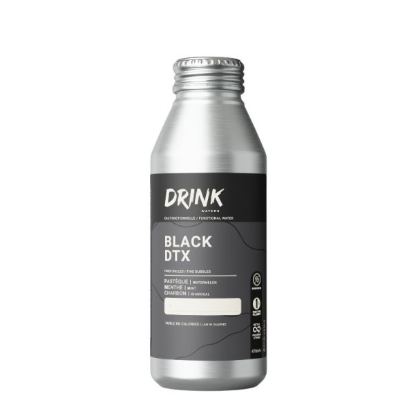 Drink Waters - Black DTX pétillant pastèque menthe charbon x12