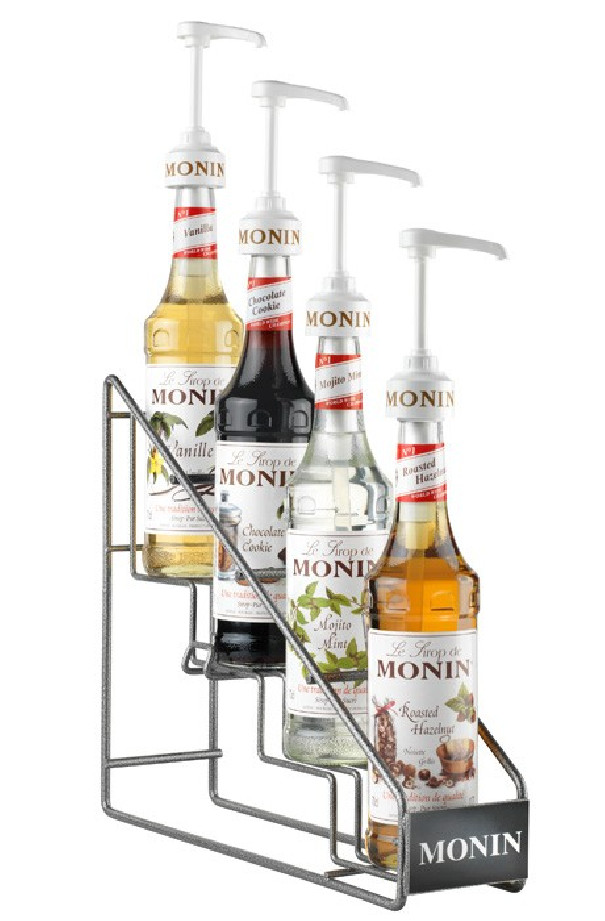 MONIN - RACK EN METAL POUR 4 BOUTEILLES DE SIROP MONIN