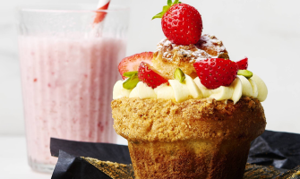 Muffin façon fraisier par Dawn